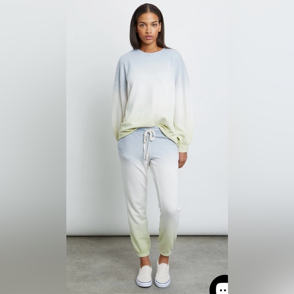 RAILS Kingston Sweatpants in Blue Mint Dip Dye with Drawstring Waist - Picture 1 of 10